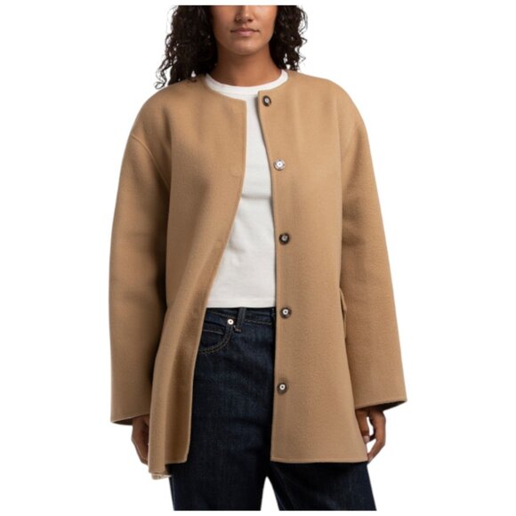 THEORY Camel Wool Blend Cape Coat - Picture 1 of 2